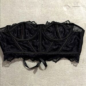 Black Bandeau with Structured Boning. New